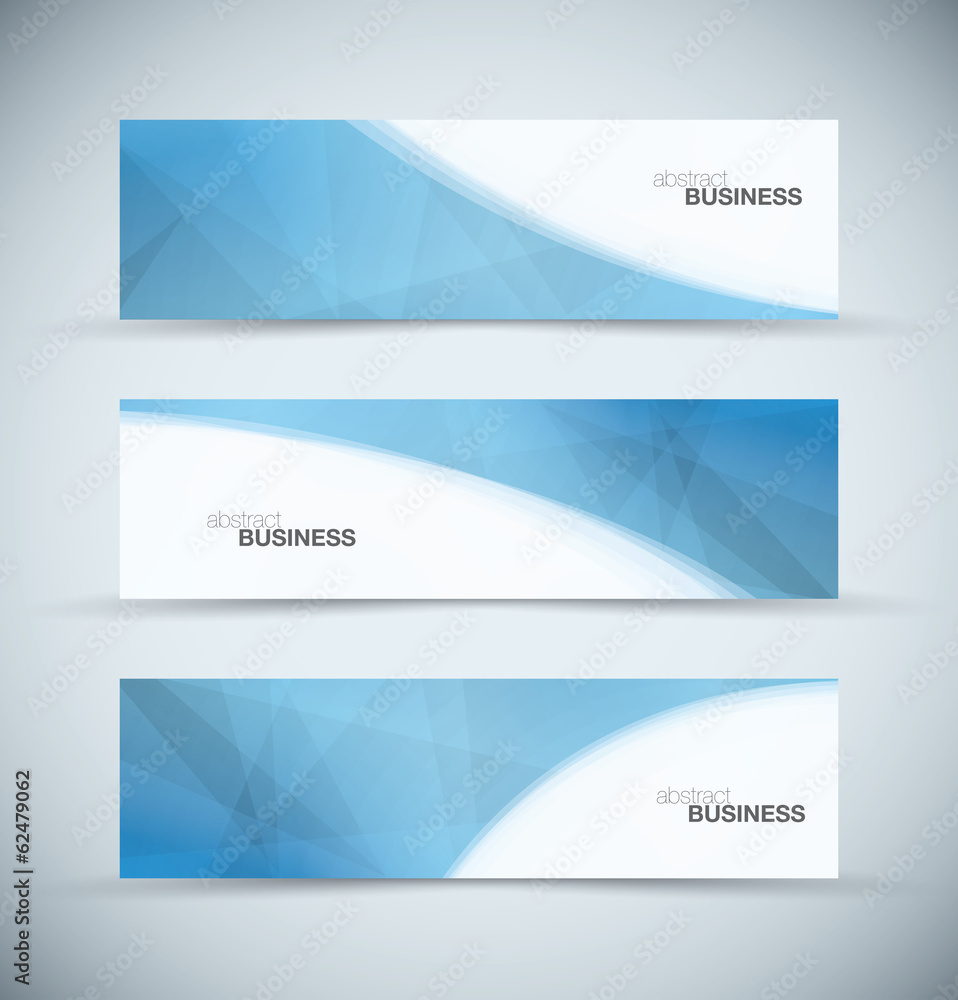 Three abstract blue business header banners vector Three abstract blue business header banners vector
