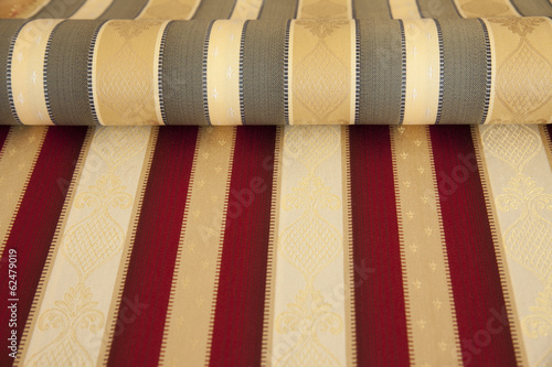 Fabric with red and grey lines in perspective