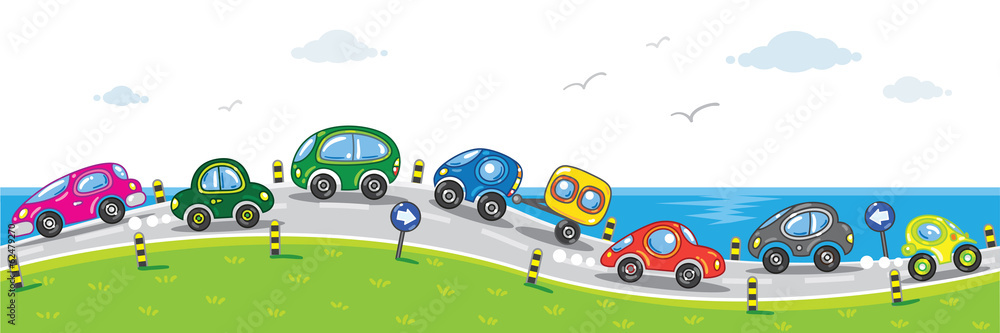 Cars on the road.