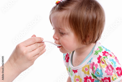 Baby eats