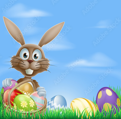 Easter bunny and chocolate eggs