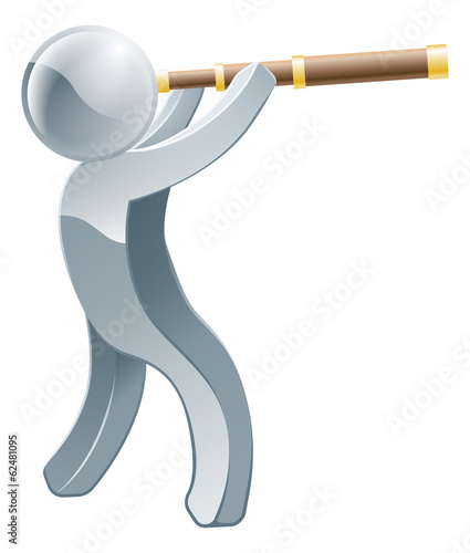 Telescope person concept