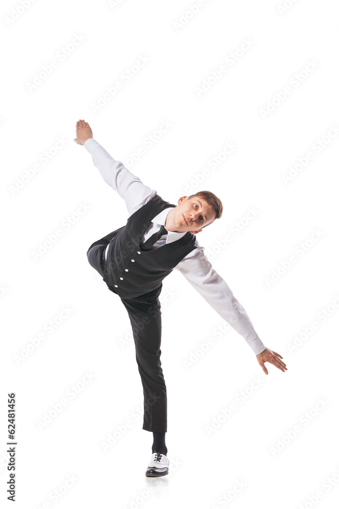 modern style dancer dancing isolated on white modern style dancer dancing isolated on white