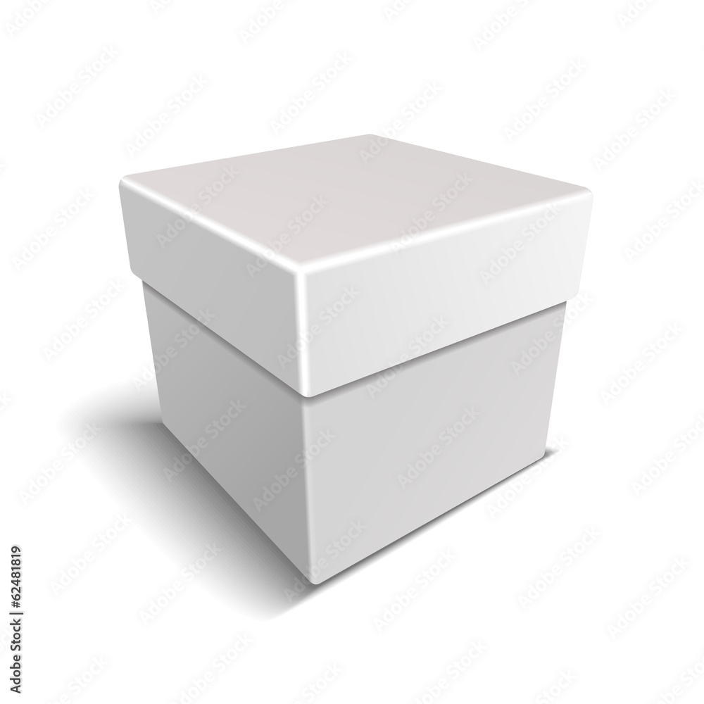 White Blank Paper Close Gift Box on Light Background White Blank Paper Close Gift Box on Light Background