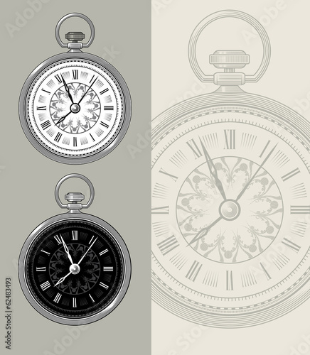 Pocket watch - Clock face vector illustration