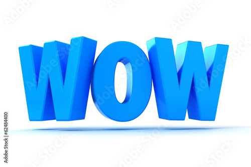 3d wow colored speech text