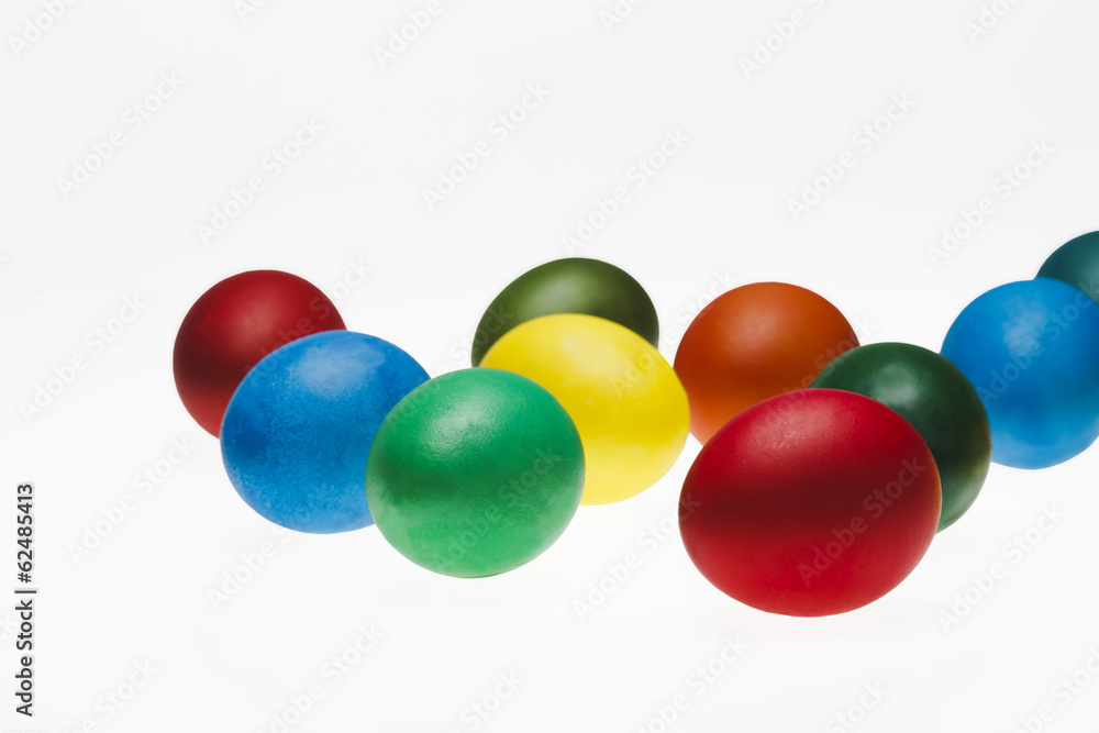 set of colored easter eggs isolated on white background set of colored easter eggs isolated on white background