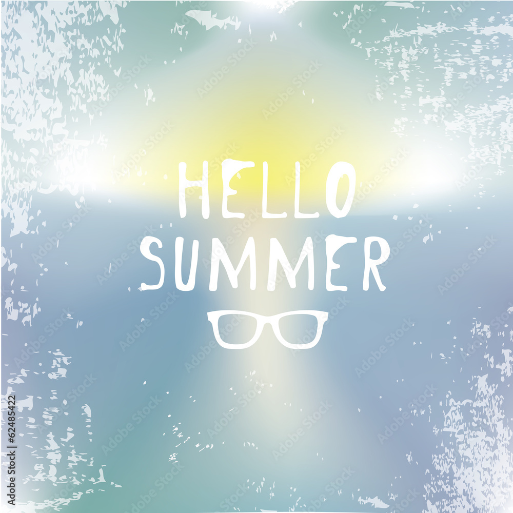 vector hello summer illustration.