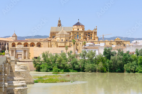 Rio Guadalquivir and the Mezquita in Cordoba  Spain