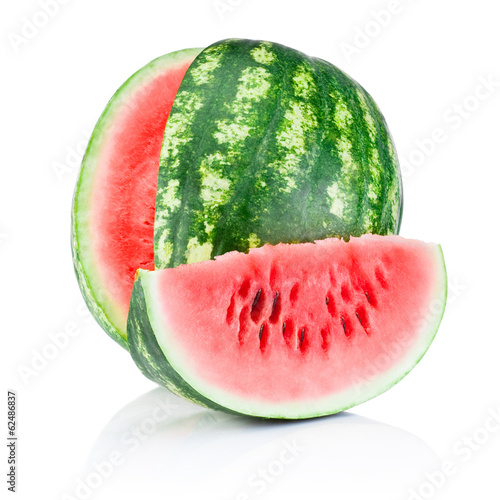 Watermelon and Slice isolated on white background