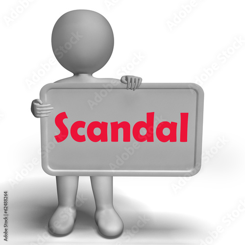 Canvas Print Scandal Sign Means Scandalous Act Or Disgrace