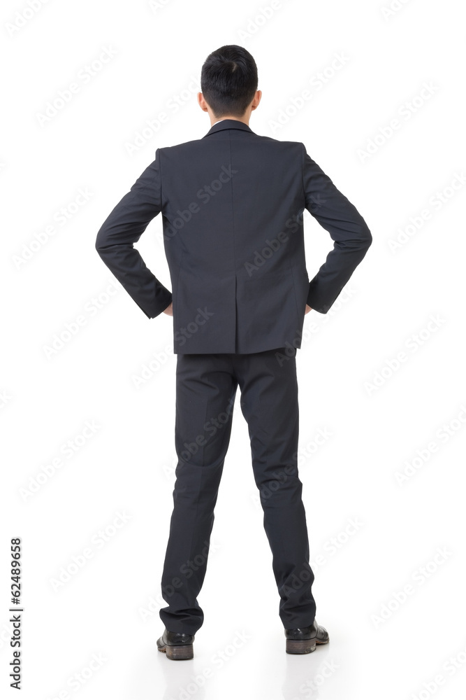 Rear view of Asian businessman