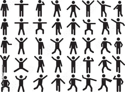 Set of active human pictogram illustrated on white background