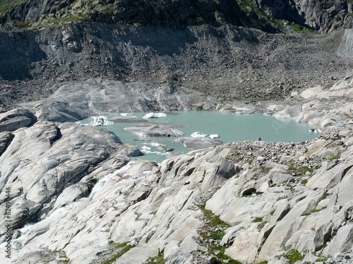 melting glacier in the alps, Switzerland photo