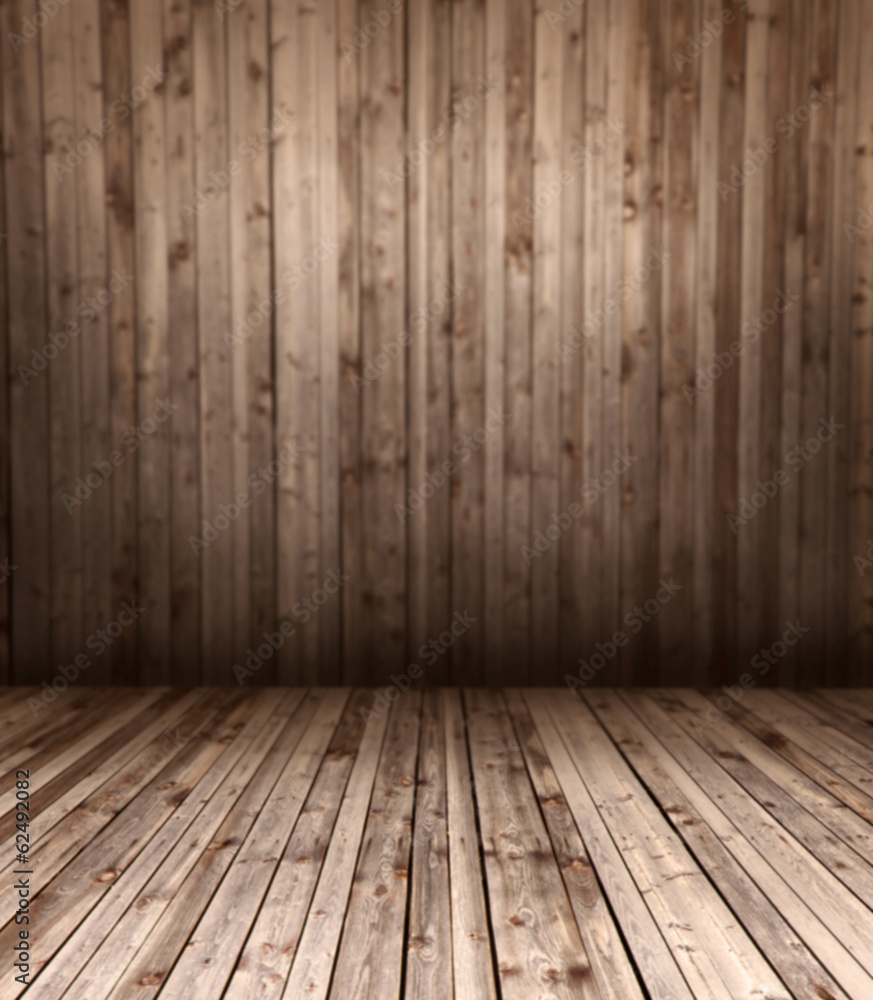 wooden floor and wall