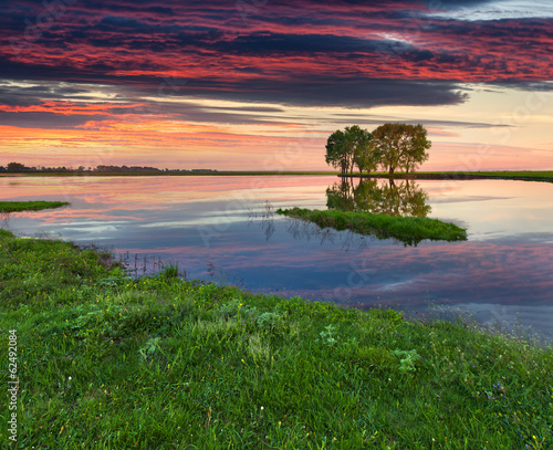 Beautiful summer landscape on the river. © Andrew Mayovskyy