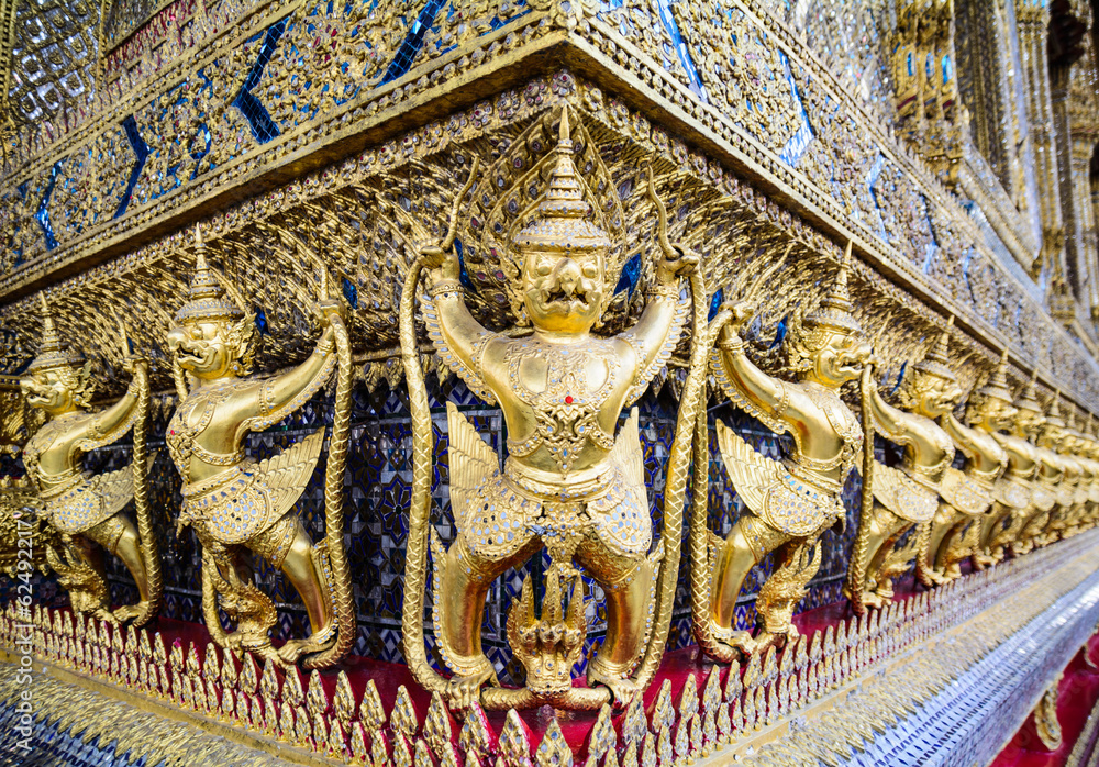 row of garuda in Pra Keaw temple