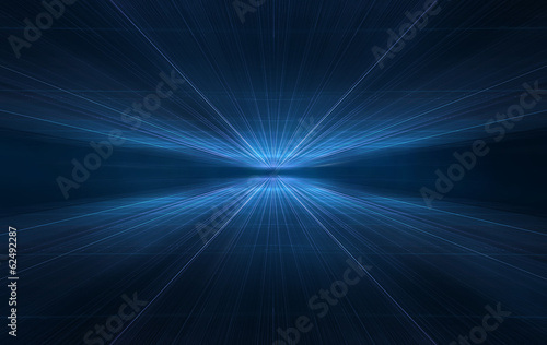 3D abstract futuristic background - Space travel - Teleport