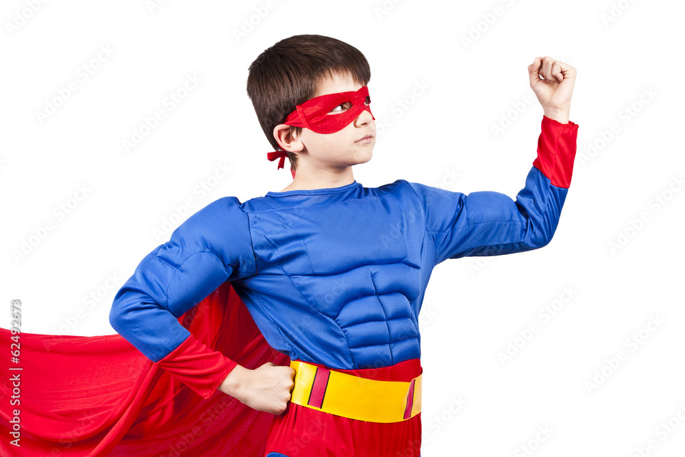 child superman costume isolated on white background child superman costume isolated on white background