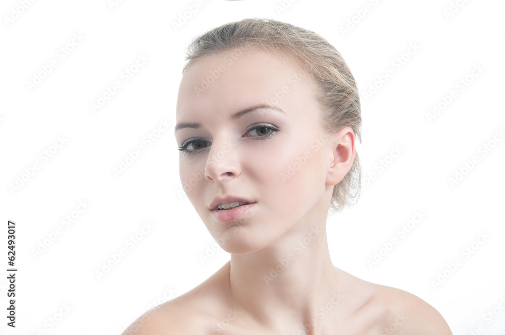 Beauty portrait of girl isolated on white Beauty portrait of girl isolated on white