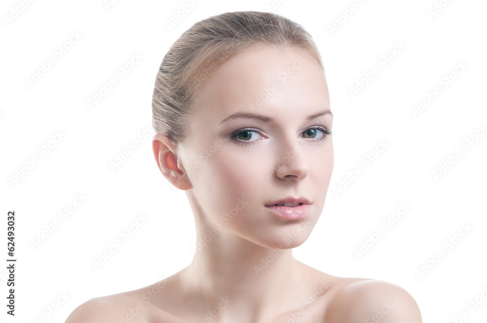 Beauty portrait of girl isolated on white Beauty portrait of girl isolated on white