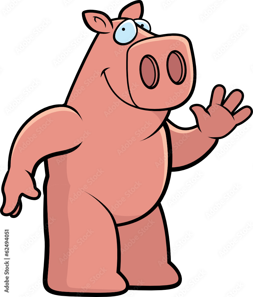 Obraz premium Pig Waving