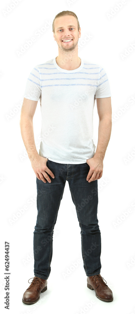 Handsome young man isolated on white Handsome young man isolated on white