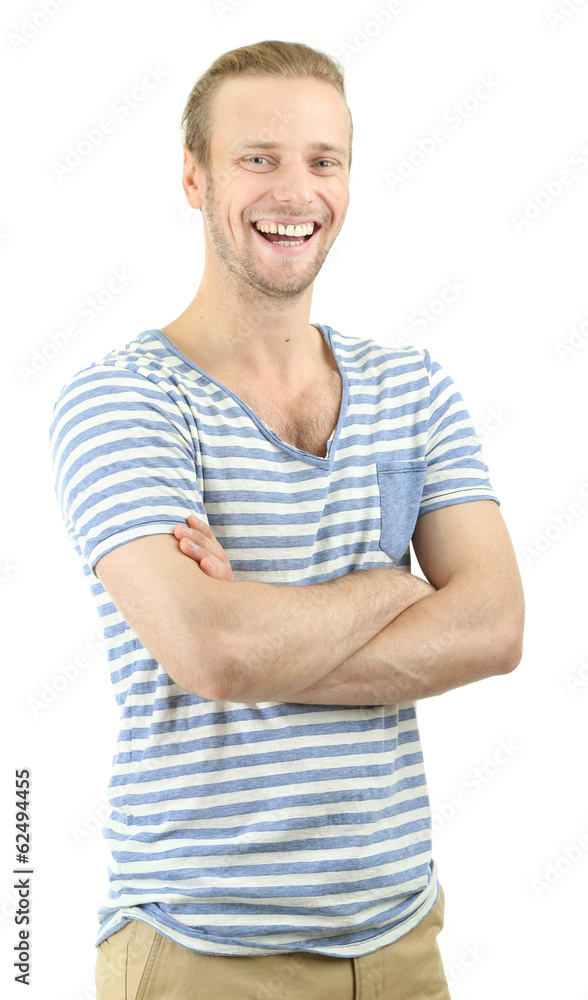 Handsome young man isolated on white Handsome young man isolated on white