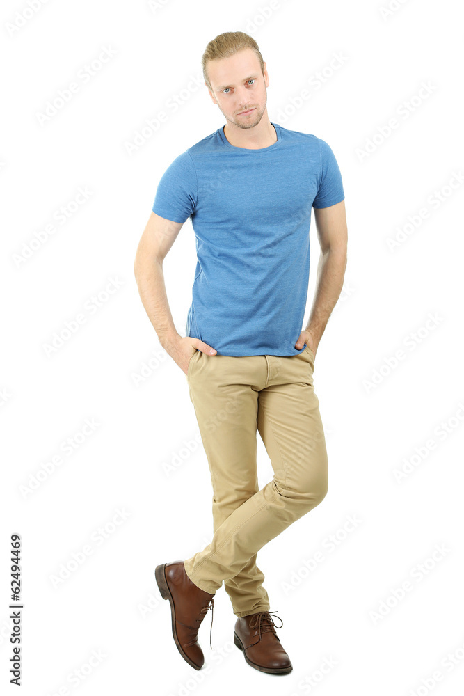 Handsome young man isolated on white Handsome young man isolated on white