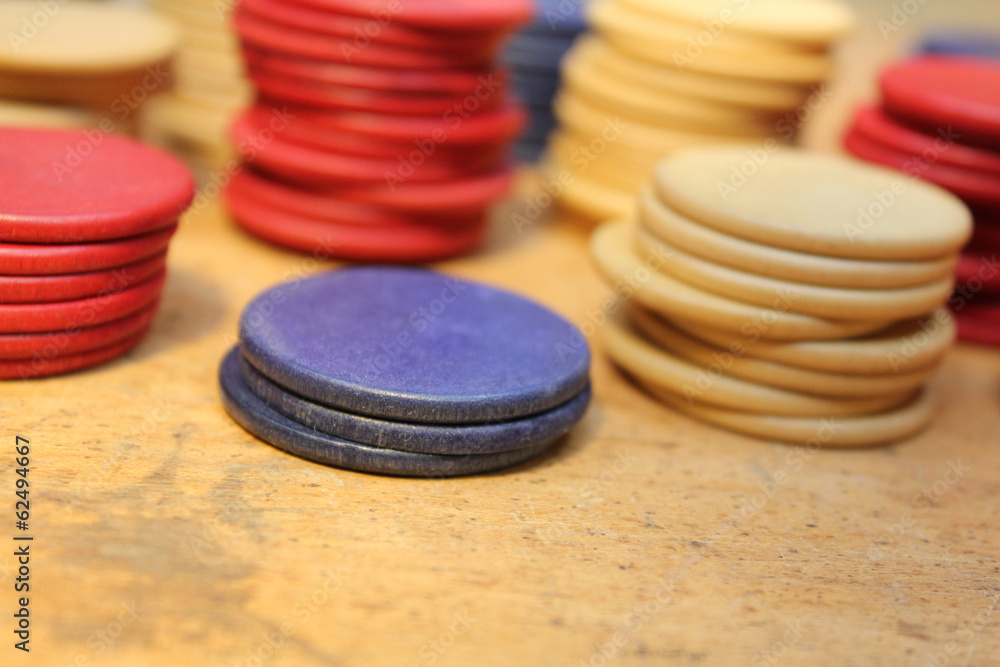 Stacks of poker chips Stacks of poker chips