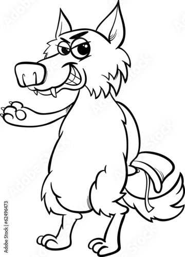 fairy tale wolf coloring page