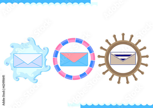 Message Icon in marine design