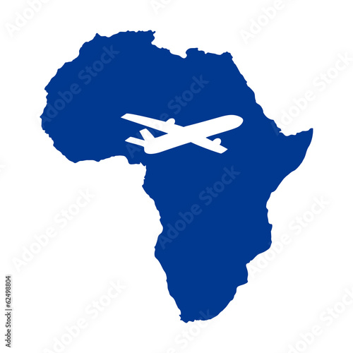 map of africa and the plane