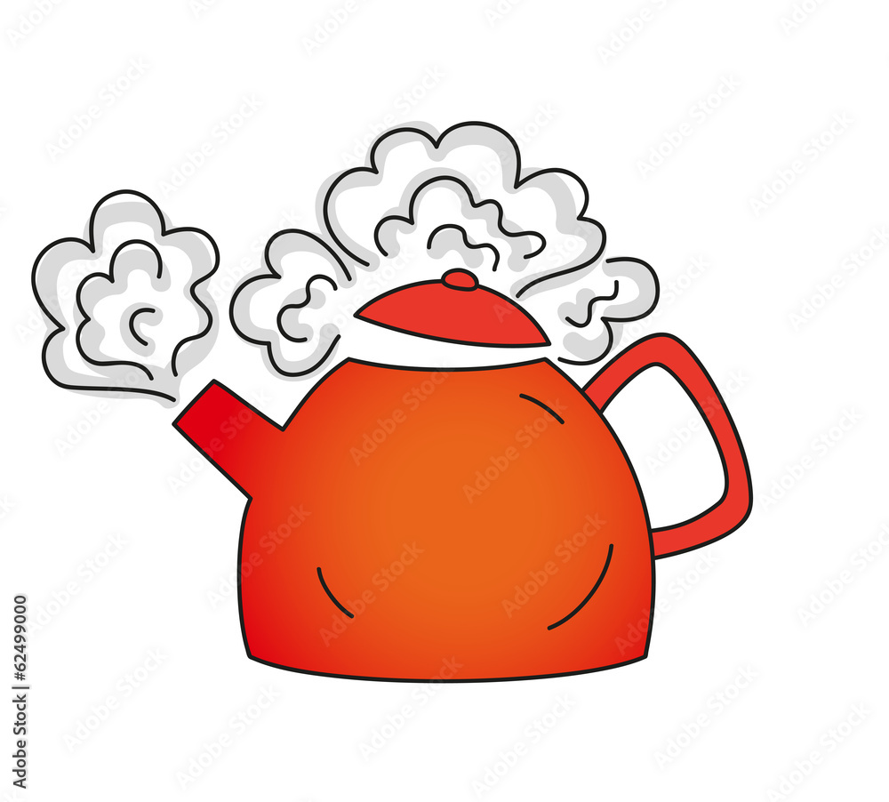 Obraz premium boiling red teapot