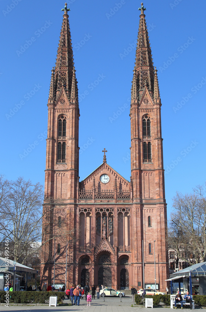 Fototapeta premium Wiesbaden, Bonifatiuskirche (März 2014)