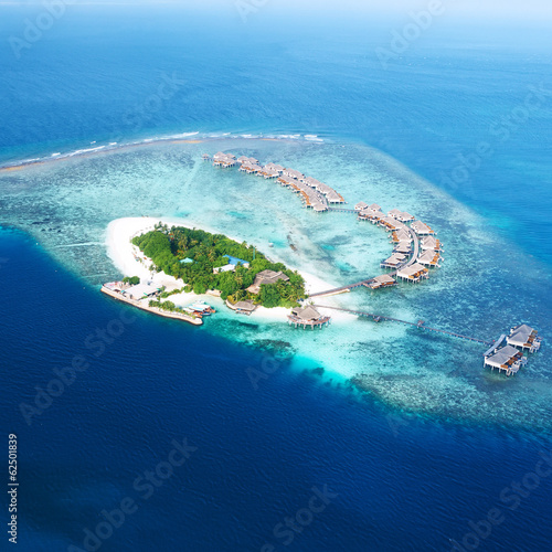Atolls and islands in Maldives from aerial view © haveseen