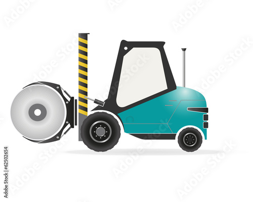 Forklift with paper roll clamp