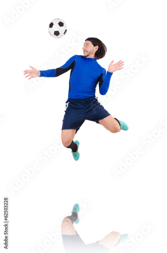 Football player isolated on the white background