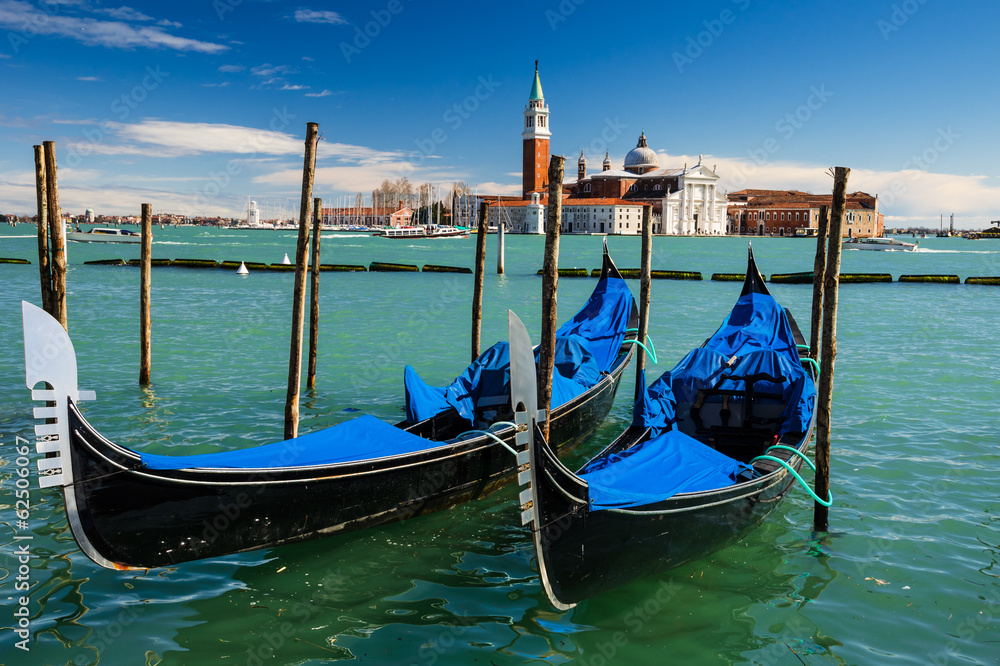 Gondolas Piazza San Marco, Venice, Italy