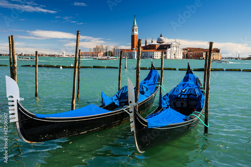 Gondolas Piazza San Marco  Venice  Italy