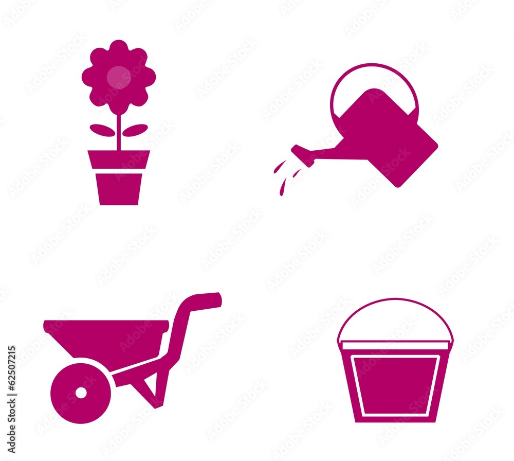 Jardinage en 4 icônes Jardinage en 4 icônes