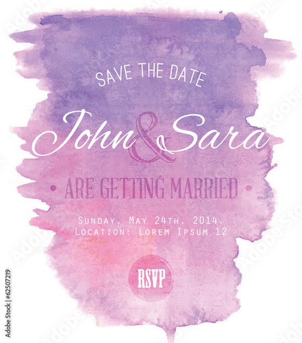 Watercolor Wedding Invitation Card