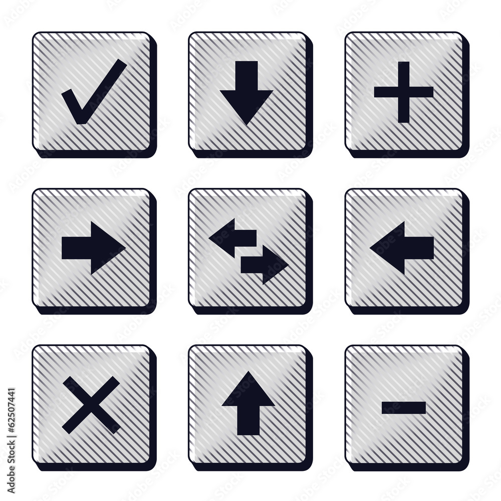 Set of modern buttons icons Set of modern buttons icons