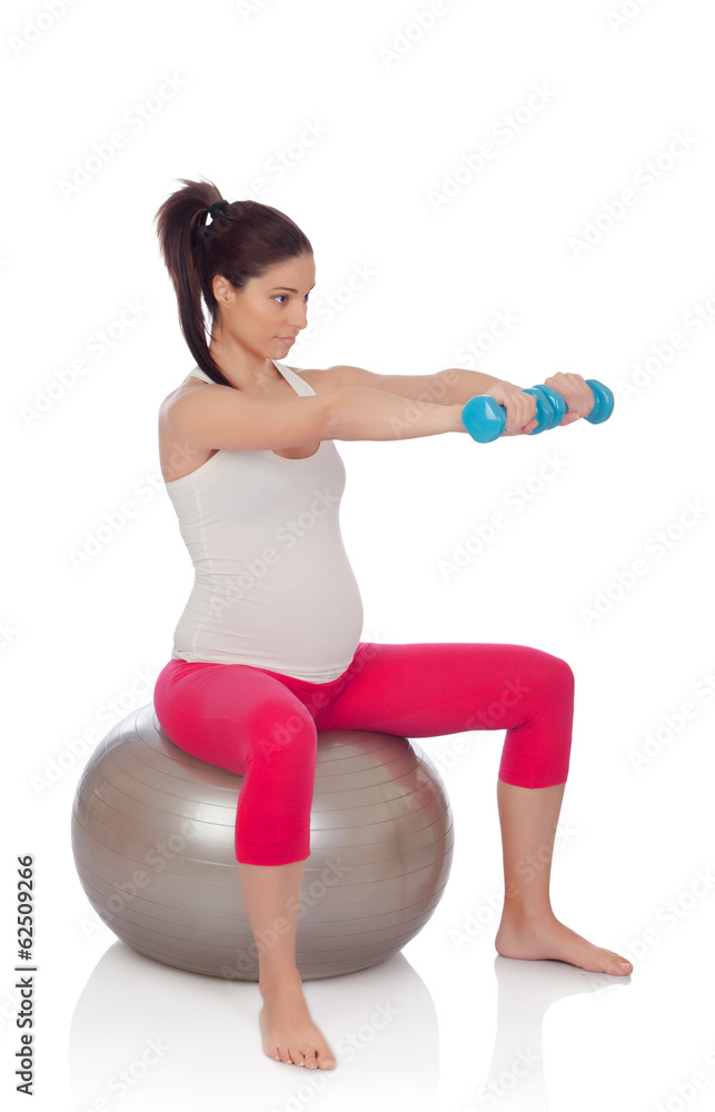 Beautiful pregnant woman doing sport Beautiful pregnant woman doing sport