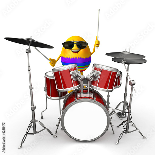Happy Easter Egg with drums