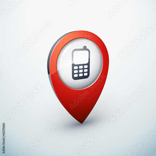 icône épingle punaise marqueur carte téléphone