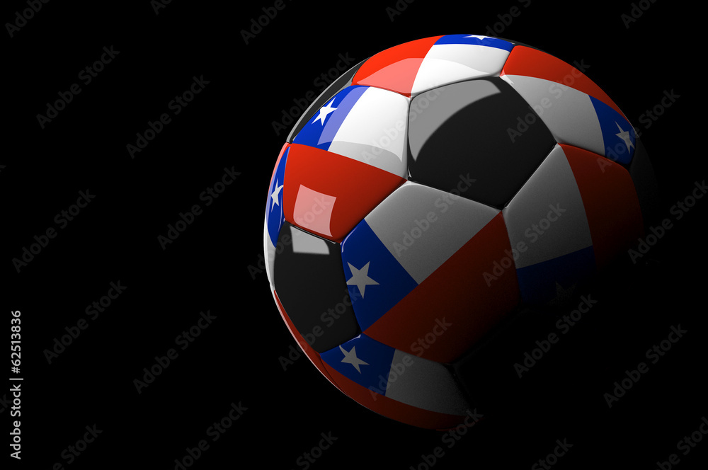 Chile soccer ball on dark background Chile soccer ball on dark background