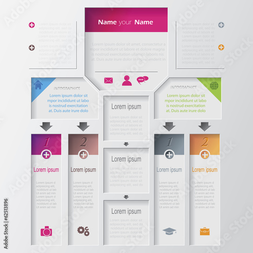 Vector multilevel infographic design template