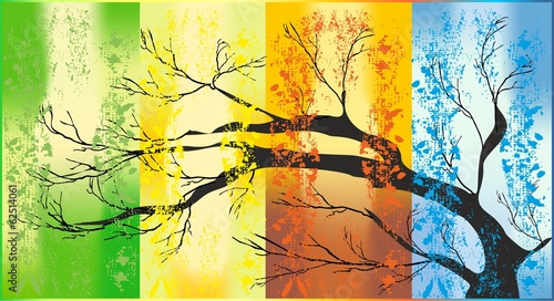 Obraz w ramie cztery pory roku, - 4, rok, wiosenny, fototapety | Foteks