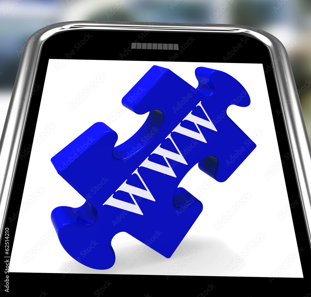 WWW Smartphone Means Internet Network And Websites WWW Smartphone Means Internet Network And Websites